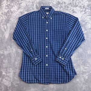 Peter Millar Men's Blue Gingham Check Button Up Shirt Size Small